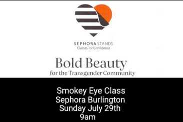 Transgender makeup class on smokey eyes at Sephora Burlington MA July 29, 2018